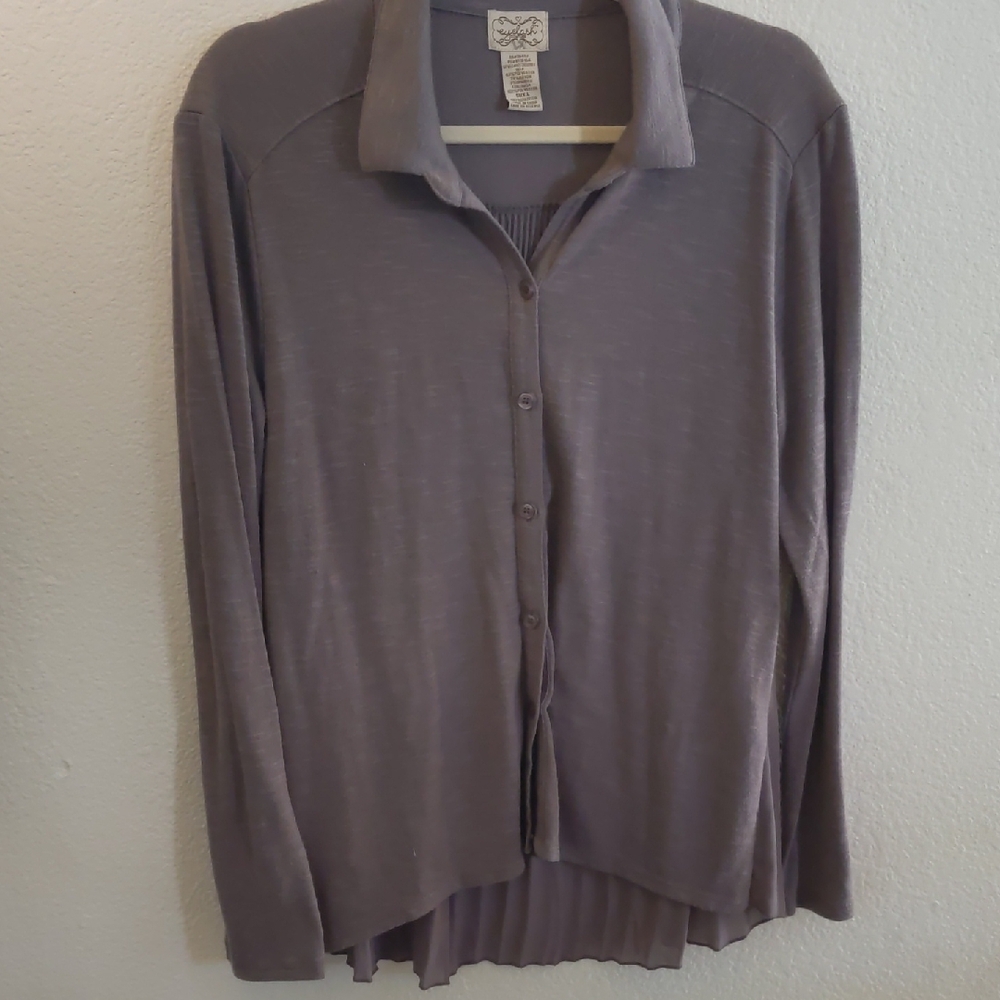 Eyelash Couture Women's Lavender Button-Down Shirt